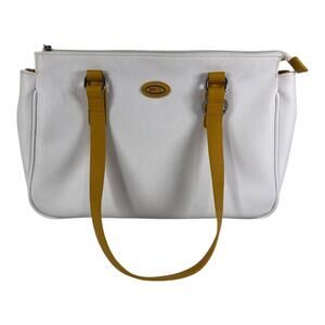 brics Leather handbag Purse Shoulder Bag Travel White Yellow Genuine Leather
